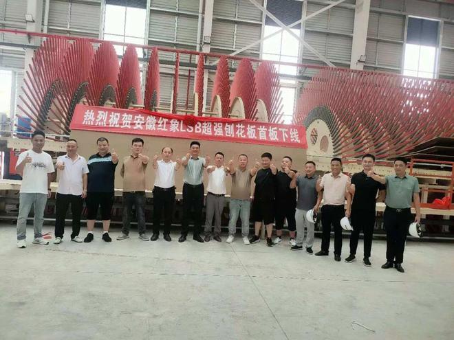 天博体育年产30万立方米！安徽红象LSB超强刨花板首板下线